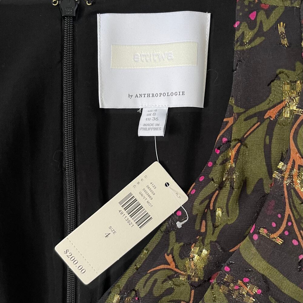NWT Anthropologie ETT:TWA Brenda Jumpsuit - Green Pink Gold - Size 4 - Picture 6 of 8